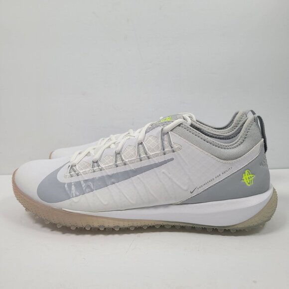 Nike Alpha Huarache 7 Pro TF Lax Men's White Gray Shoes CJ0235-101 US Sz 12 NWB - Picture 4 of 10